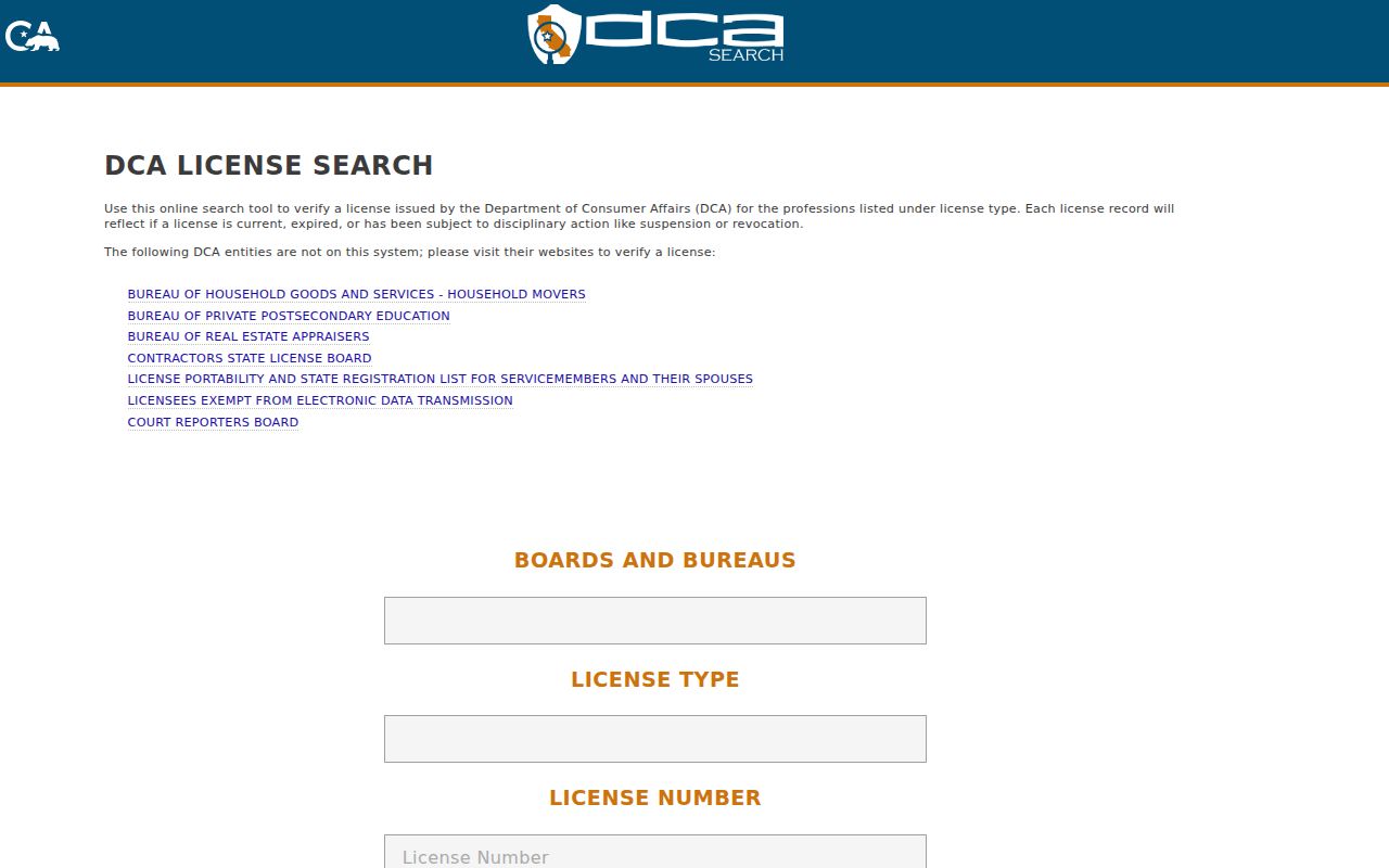 Montclair residents directory reference to California professional license search