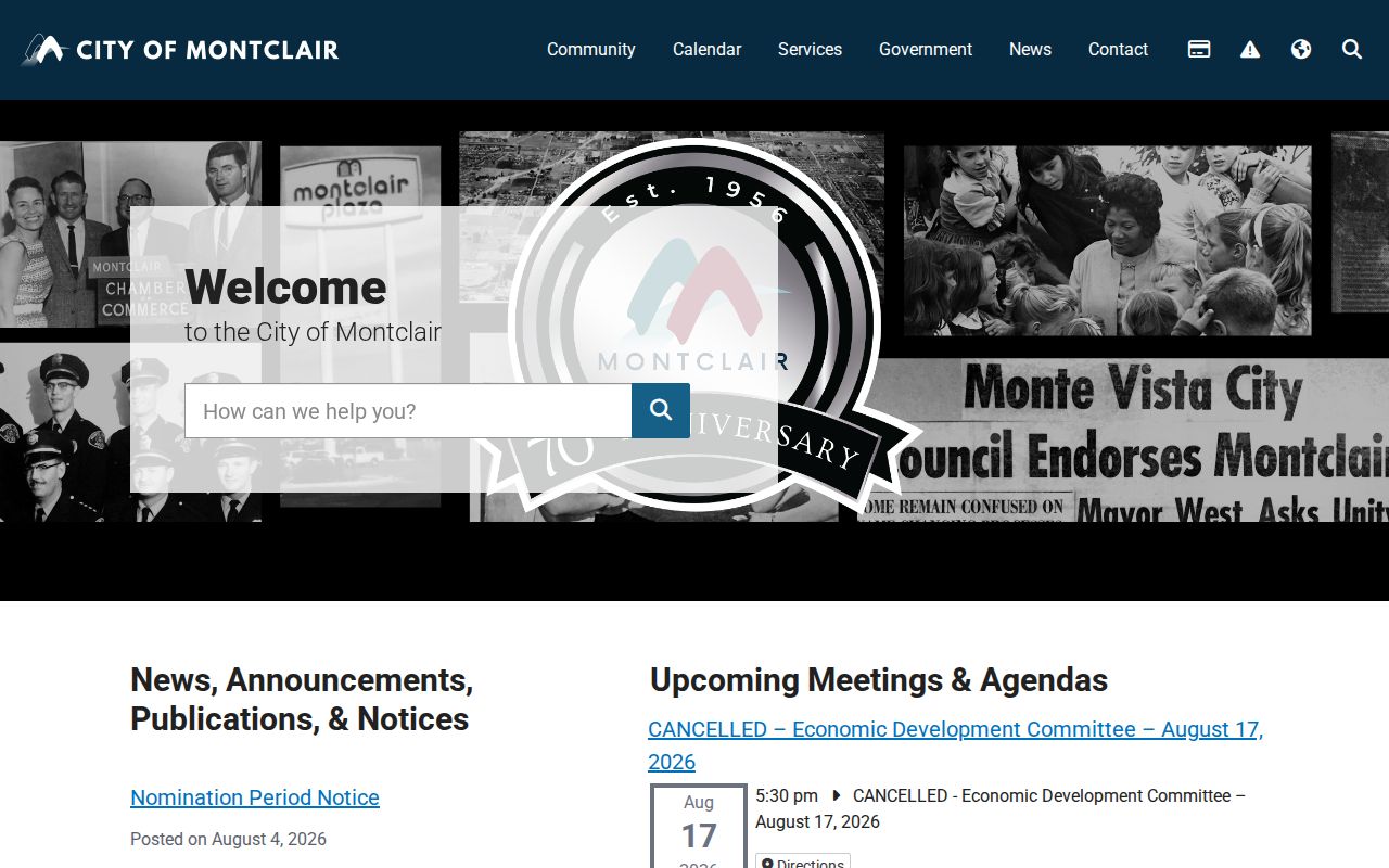 Montclair neighbors city government community gateway