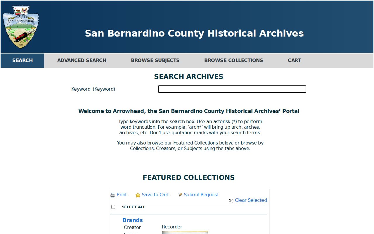 Montclair previous residents reference to the San Bernardino County archives catalog
